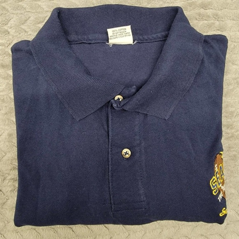 Vintage 90’s Extremely Rare Seau’s The Restaurant Polo Shirt XL Blue Junior Seau